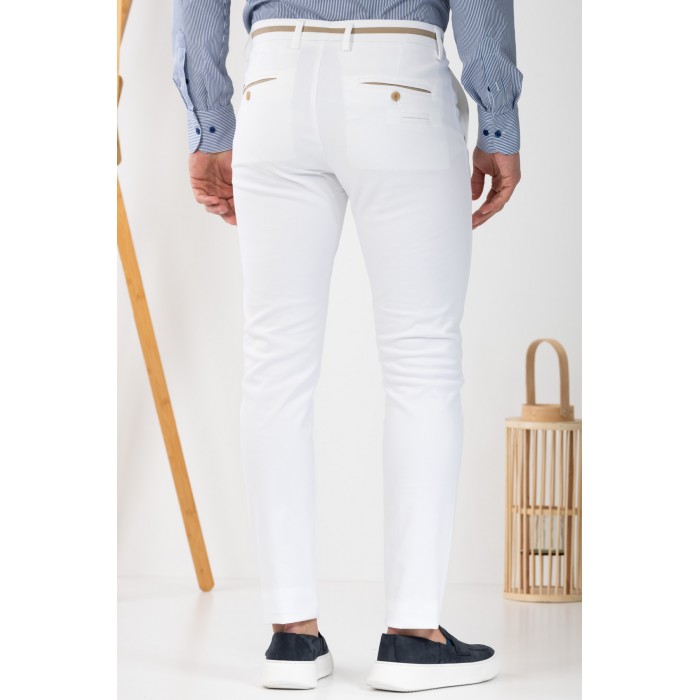 Παντελόνι Vittorio 500-25-COMO White Chinos