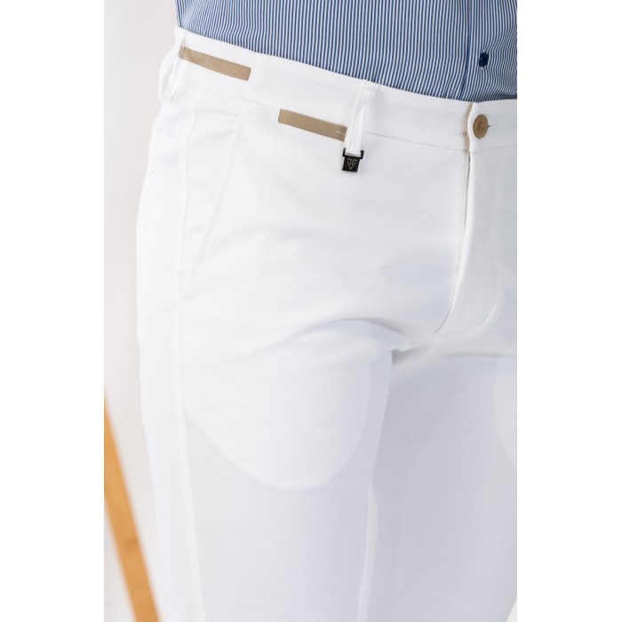 Παντελόνι Vittorio 500-25-COMO White Chinos