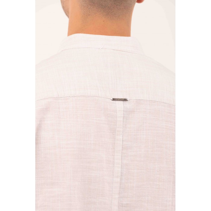 Πουκάμισο Μάο Vittorio 800-24-401 BEIGE Μακρυμάνικα Πουκάμισα