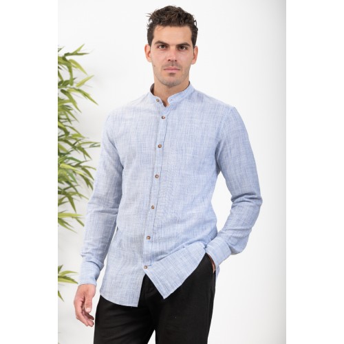 Πουκάμισο Μάο Vittorio 800-24-401 Blue