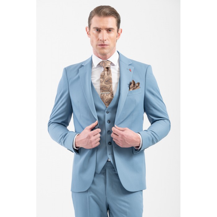 Κοστούμι Vittorio 100-25-ROSSI Light Blue Σακάκι-Κοστούμι 