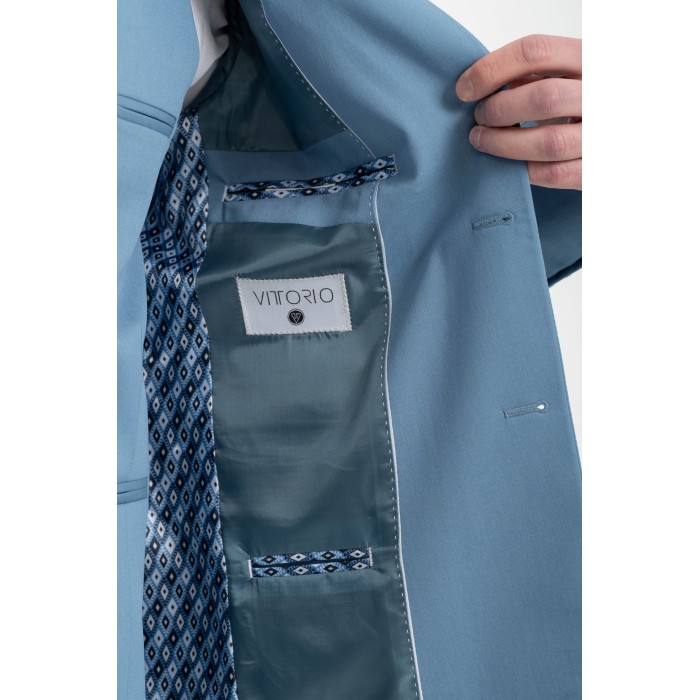 Κοστούμι Vittorio 100-25-ROSSI Light Blue Σακάκι-Κοστούμι 