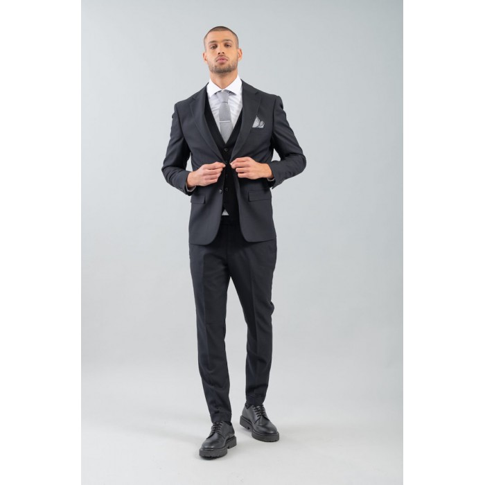 Κοστούμι Vittorio 100-25-ROSSI Black Σακάκι-Κοστούμι 