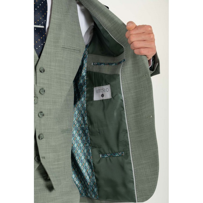 Κοστούμι Vittorio 100-25-ROMA Green Σακάκι-Κοστούμι 