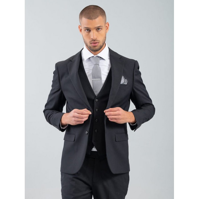 Κοστούμι Vittorio 100-25-ROSSI Black Σακάκι-Κοστούμι 