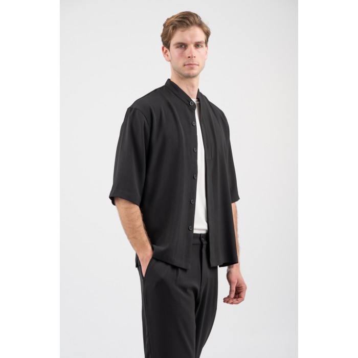 Πουκάμισο Overshirt Vittorio 300-26-MORRONE BLACK Μακρυμάνικα Πουκάμισα