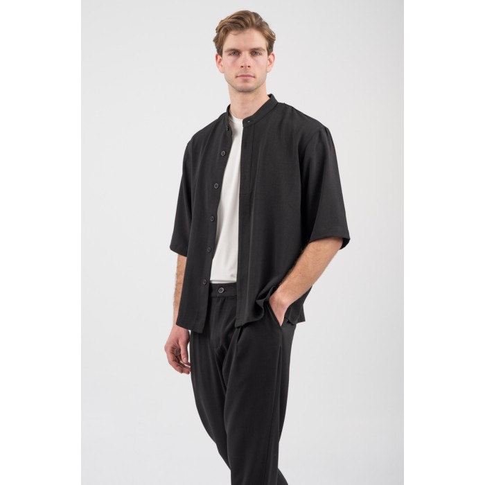 Πουκάμισο Overshirt Vittorio 300-26-MORRONE BLACK Μακρυμάνικα Πουκάμισα