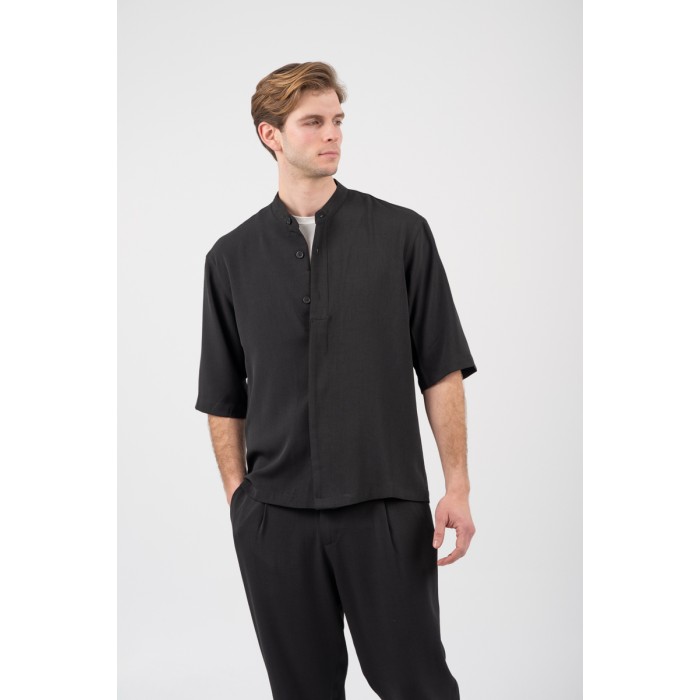 Πουκάμισο Overshirt Vittorio 300-26-MORRONE BLACK Μακρυμάνικα Πουκάμισα