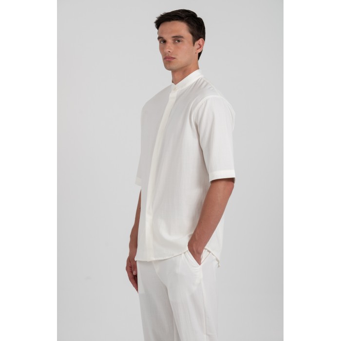 Πουκάμισο Overshirt Vittorio 300-25-Santo Off White Μακρυμάνικα Πουκάμισα