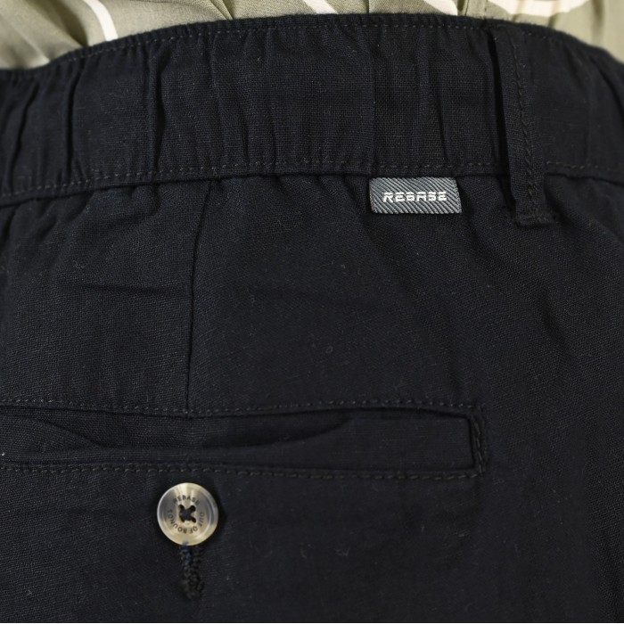 Παντελόνι Λινό Rebase 261.RCP-4090 Black Παντελόνια