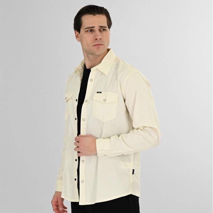 Πουκάμισο Jean Rebase 261-RGS-5109 Off White Μακρυμάνικα Πουκάμισα