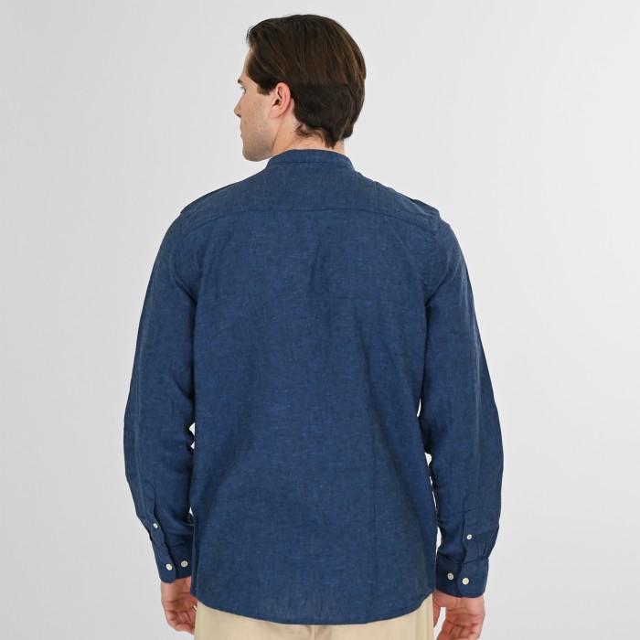 Πουκάμισο Μάο Rebase 261.RGS-5072B Indigo Blue Πουκάμισα