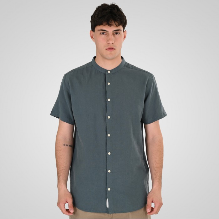 Πουκάμισο Μάο Rebase 261RGS-5177 Stone Blue Πουκάμισα