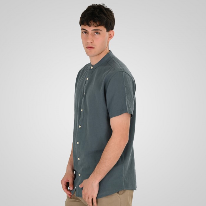 Πουκάμισο Μάο Rebase 261RGS-5177 Stone Blue Πουκάμισα