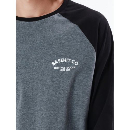 Μπλούζα Μακρύ Μανίκι Basehit 20-212.BM31.16 D.GREY ML/BLACK 
