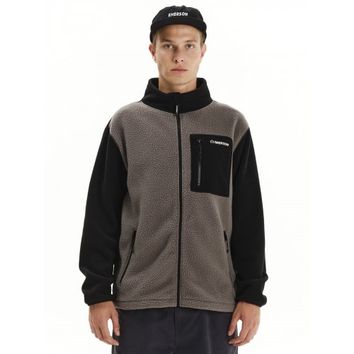 Ζακέτα Sherpa Emerson 252.EM290.27 D. GREY/BLACK