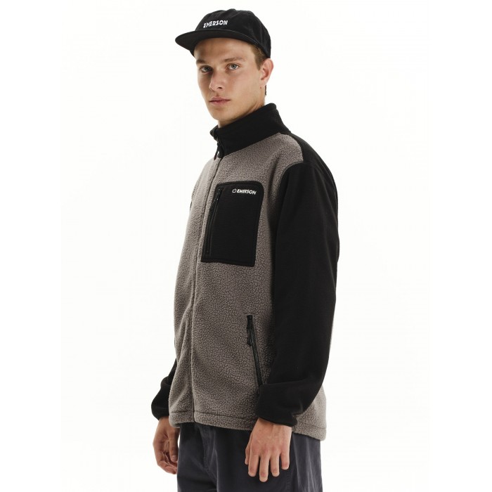 Ζακέτα Sherpa Emerson 252.EM290.27 D. GREY/BLACK Φούτερ