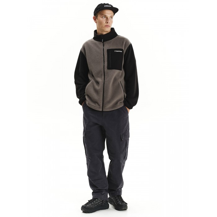 Ζακέτα Sherpa Emerson 252.EM290.27 D. GREY/BLACK Φούτερ