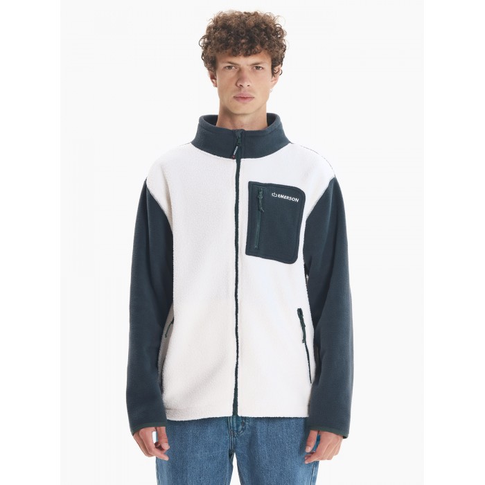 Ζακέτα Sherpa Emerson 252.EM290.27 OFF WHITE/DEEP TEAL Φούτερ