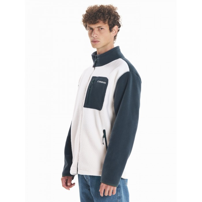 Ζακέτα Sherpa Emerson 252.EM290.27 OFF WHITE/DEEP TEAL Φούτερ