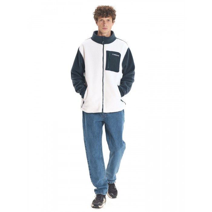 Ζακέτα Sherpa Emerson 252.EM290.27 OFF WHITE/DEEP TEAL Φούτερ