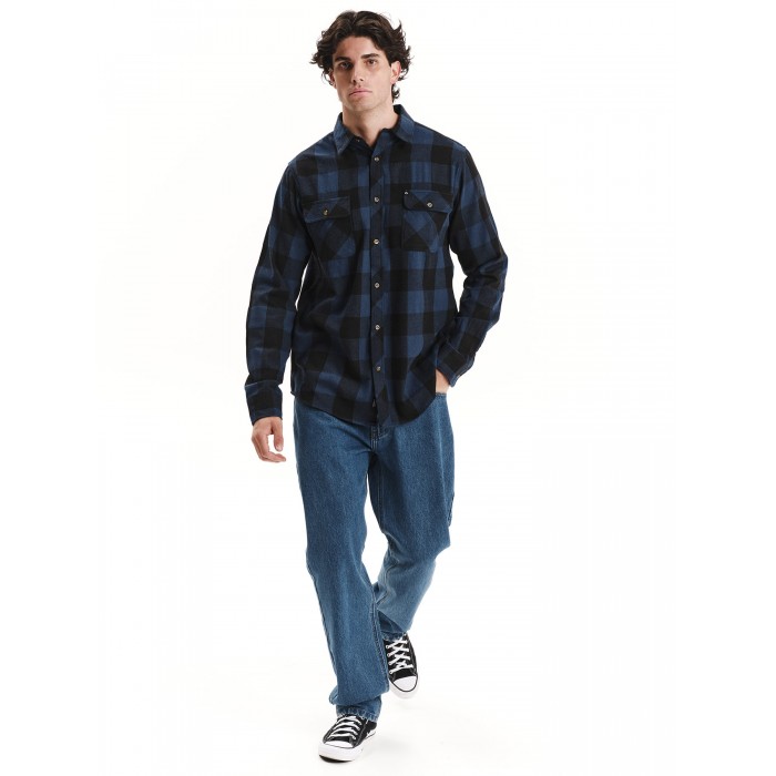 Πουκάμισο Emerson 252.EM60.80 Blue-Black Πουκάμισα Πουκάμισο Emerson 252.EM60.80 Blue-Black Πουκάμισα