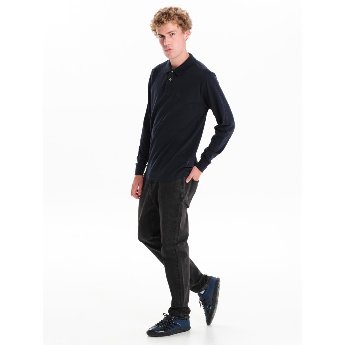 Μπλούζα Πόλο μακρύ μανίκι  Emerson 252.EM35.01A Navy Blue Polo