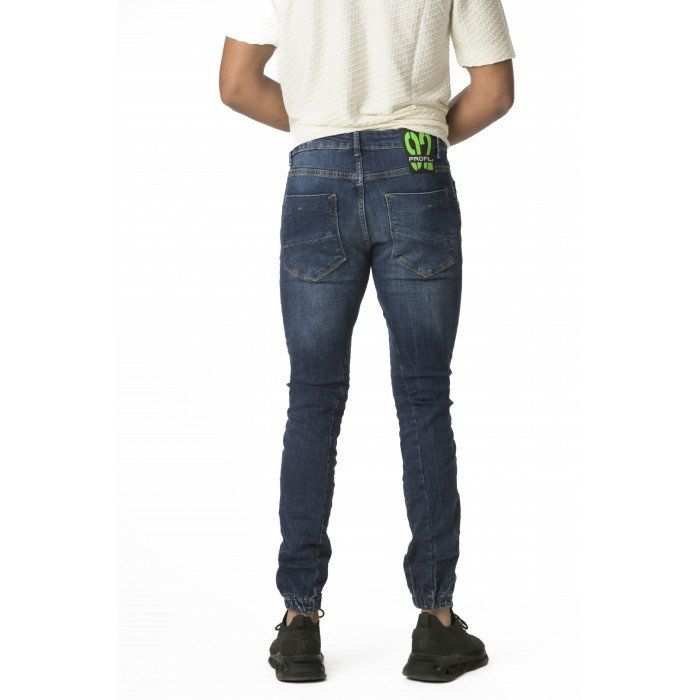 Παντελόνι Jean Cargo Λάστιχο Profil 830 Middle Blue Jeans