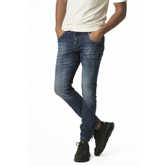 Παντελόνι Jean Cargo Λάστιχο Profil 830 Middle Blue Jeans