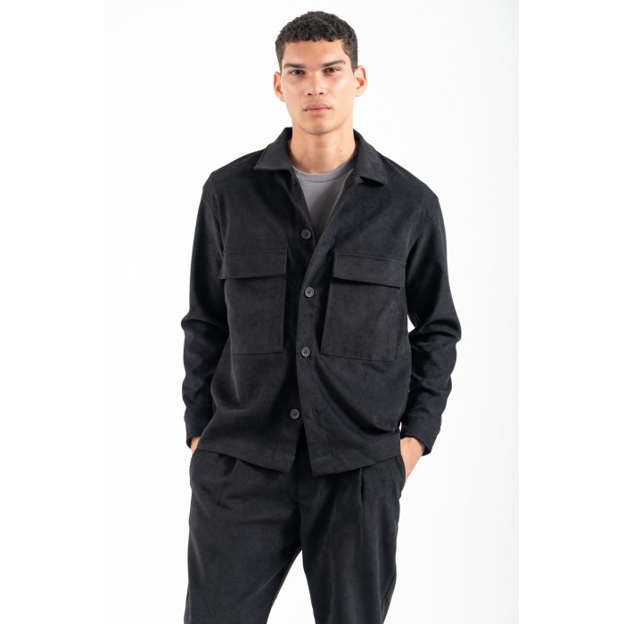 Πουκάμισο Overshirt Vittorio 300-2526-AREZZIO BLACK Μακρυμάνικα Πουκάμισα