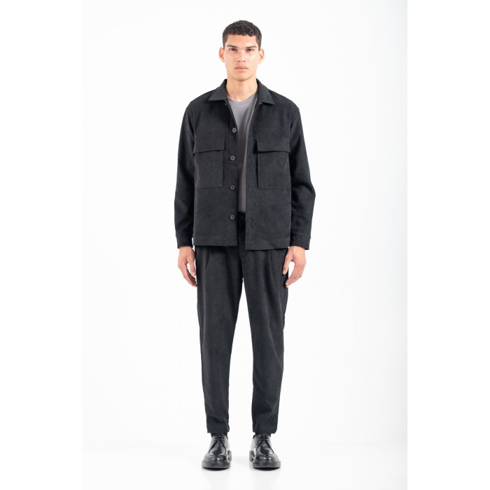 Πουκάμισο Overshirt Vittorio 300-2526-AREZZIO BLACK Μακρυμάνικα Πουκάμισα