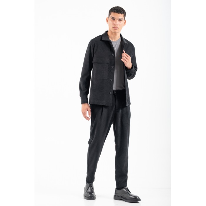 Πουκάμισο Overshirt Vittorio 300-2526-AREZZIO BLACK Μακρυμάνικα Πουκάμισα