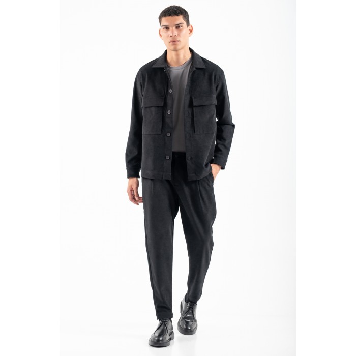 Πουκάμισο Overshirt Vittorio 300-2526-AREZZIO BLACK Μακρυμάνικα Πουκάμισα