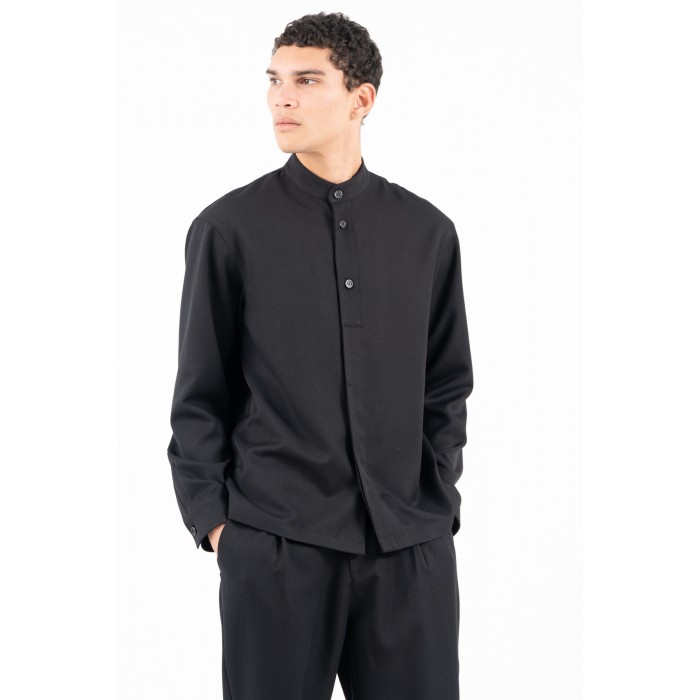 Πουκάμισο Overshirt Vittorio 300-2526-MORRONE BLACK Μακρυμάνικα Πουκάμισα