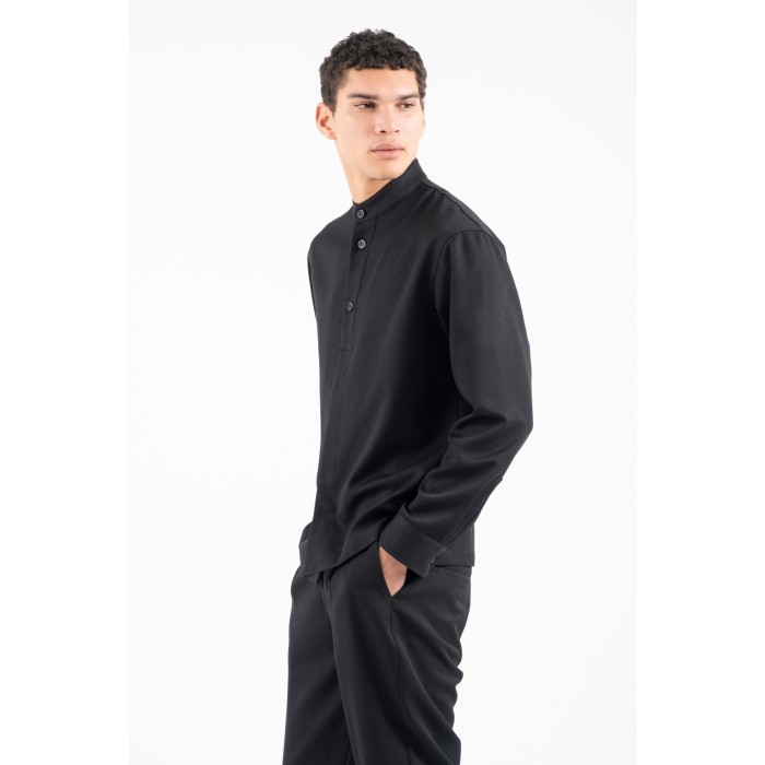 Πουκάμισο Overshirt Vittorio 300-2526-MORRONE BLACK Μακρυμάνικα Πουκάμισα