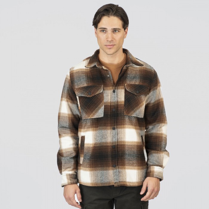 Μπουφάν Rebase 252-RGS-5113 Black-Camel Χειμερινά  Μπουφάν