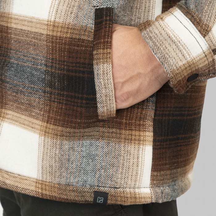 Μπουφάν Rebase 252-RGS-5113 Black-Camel Χειμερινά  Μπουφάν