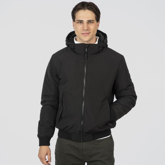 Μπουφάν Rebase 252-RJK-2049 Black Χειμερινά  Μπουφάν