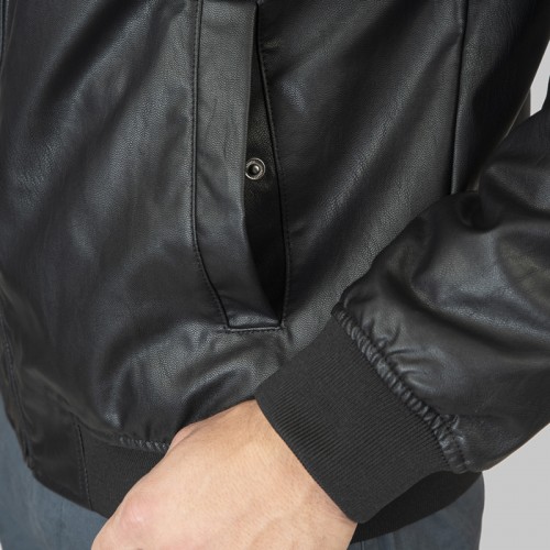 Μπουφάν Δερματίνη Rebase 252-RLJK-2038 Black