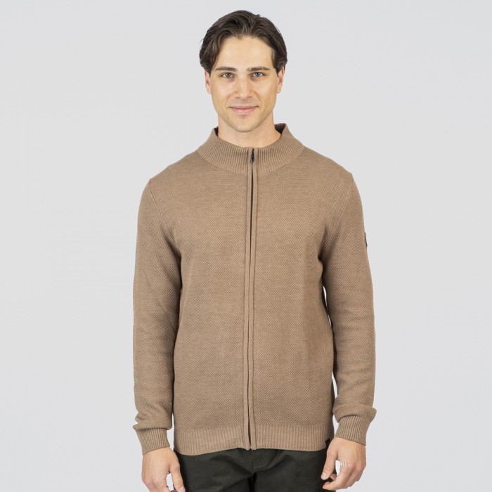 Ζακέτα Πλεκτή Rebase 252-RKNIT-8035 Beige Melange Ζακέτες