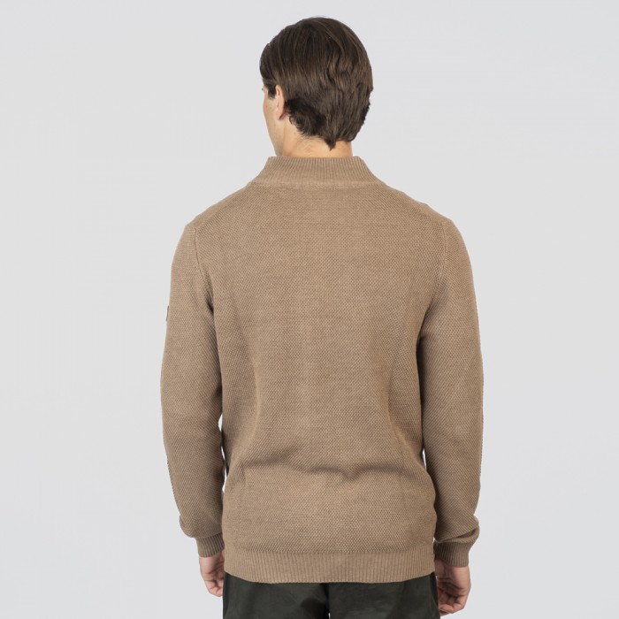 Ζακέτα Πλεκτή Rebase 252-RKNIT-8035 Beige Melange Ζακέτες