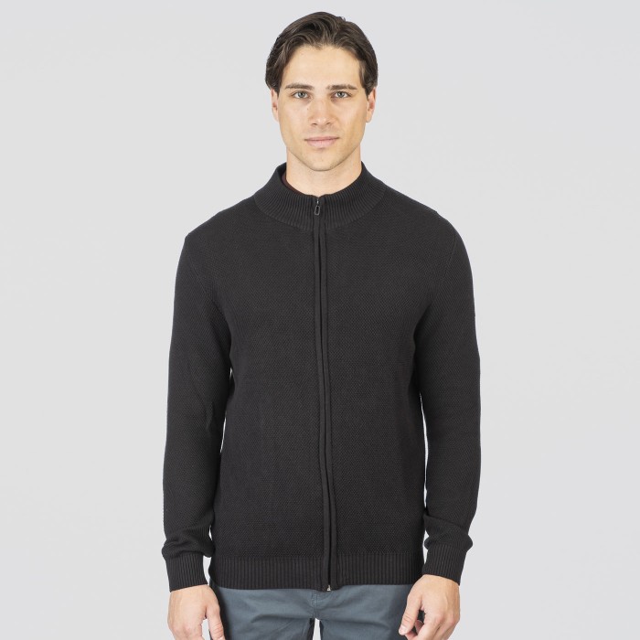 Ζακέτα Πλεκτή Rebase 252-RKNIT-8035 Black Ζακέτες