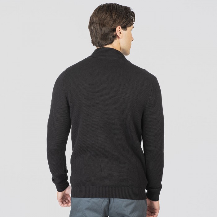 Ζακέτα Πλεκτή Rebase 252-RKNIT-8035 Black Ζακέτες