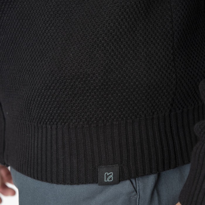 Ζακέτα Πλεκτή Rebase 252-RKNIT-8035 Black Ζακέτες