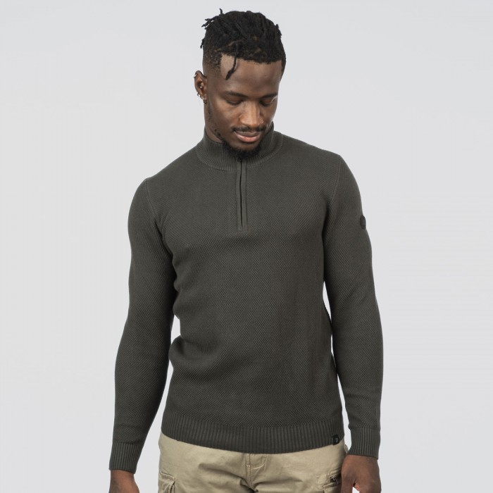 Πλεκτό Half Zip Rebase 252-RKNIT-8037 Dark Green Πλεκτά