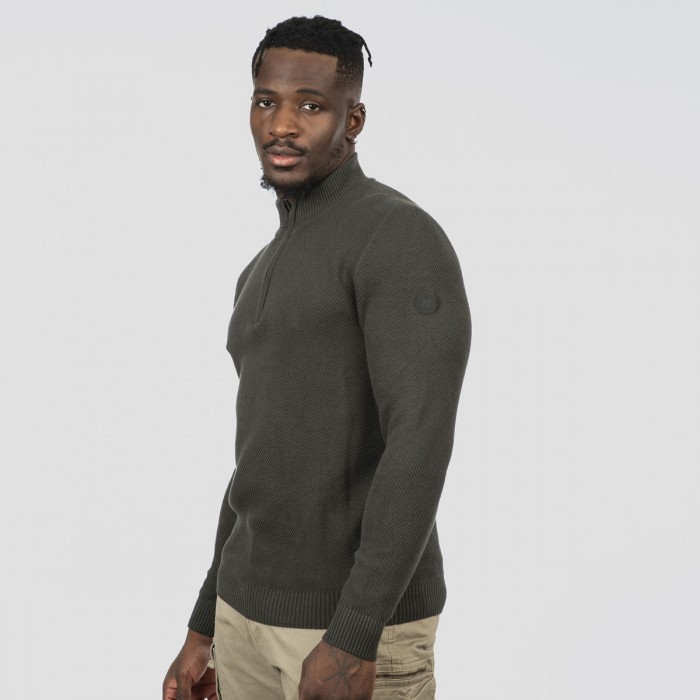 Πλεκτό Half Zip Rebase 252-RKNIT-8037 Dark Green Πλεκτά