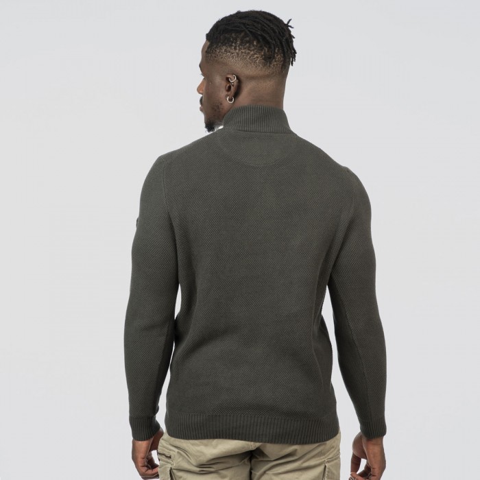 Πλεκτό Half Zip Rebase 252-RKNIT-8037 Dark Green Πλεκτά