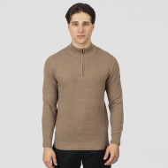 Πλεκτό Half Zip Rebase 252-RKNIT-8037 Beige Melange