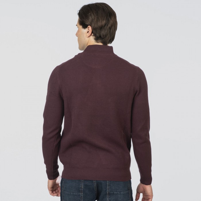 Πλεκτό Half Zip Rebase 252-RKNIT-8037 Aubergine Πλεκτά