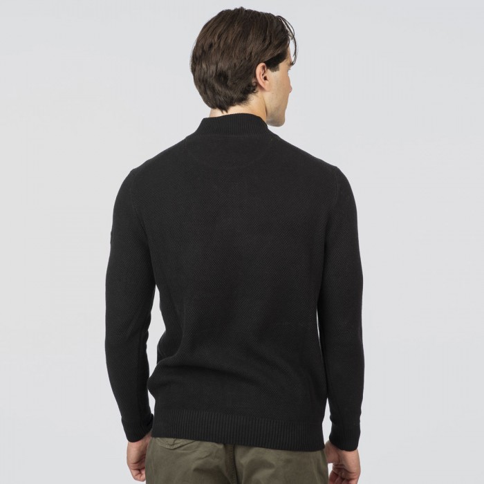 Πλεκτό Half Zip Rebase 252-RKNIT-8037 Black Πλεκτά